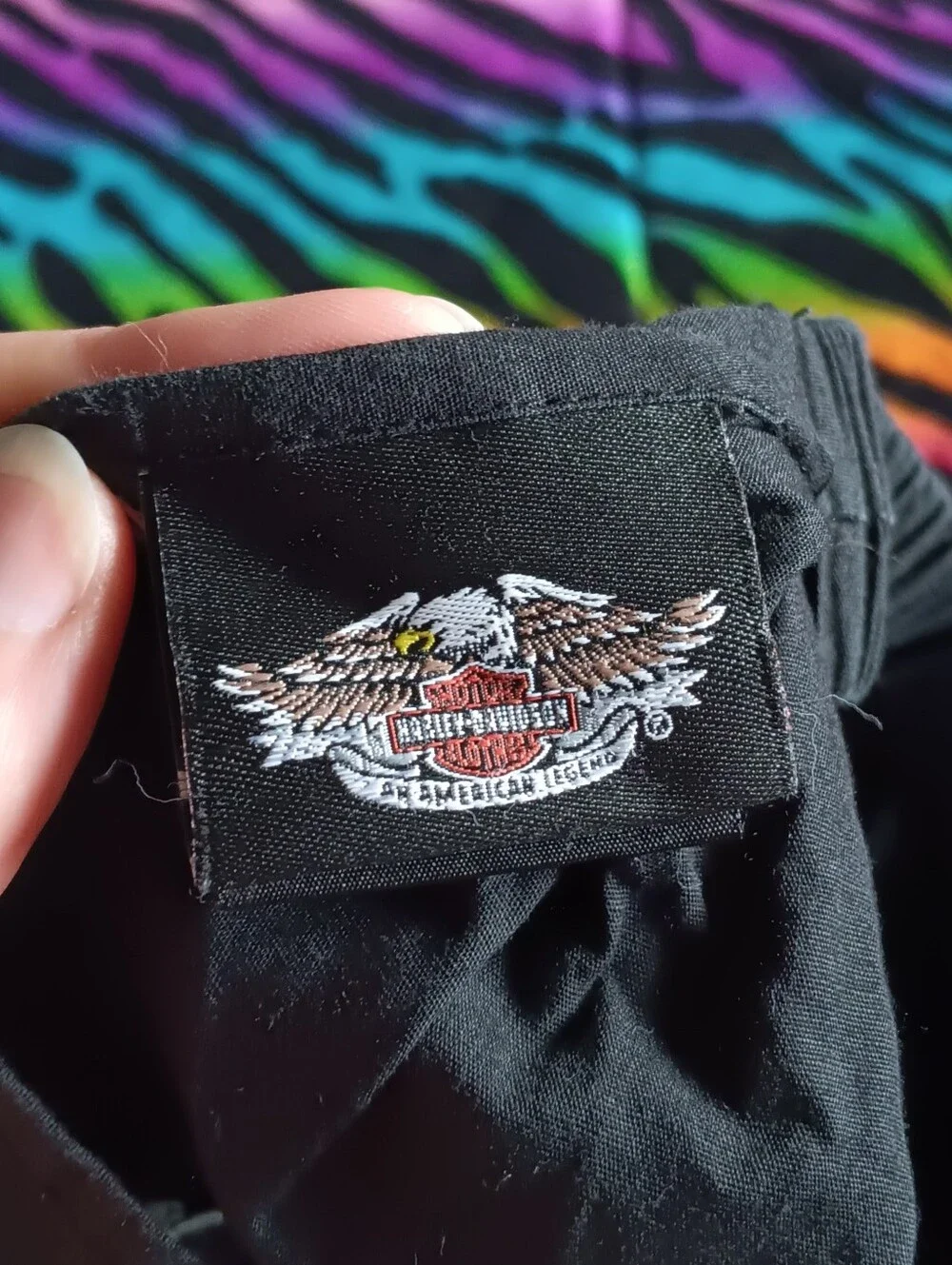 🖤🧡 Y2K Harley-Davidson Women's Embroidered Rhinestone Headwrap Hair Cover OS